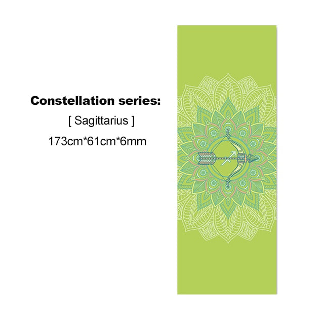Constellation Printed Yoga Mat 6MM Beginner Non-slip Fitness Mat for Gym Home Travel Pad freeshipping - Mandala Bloom