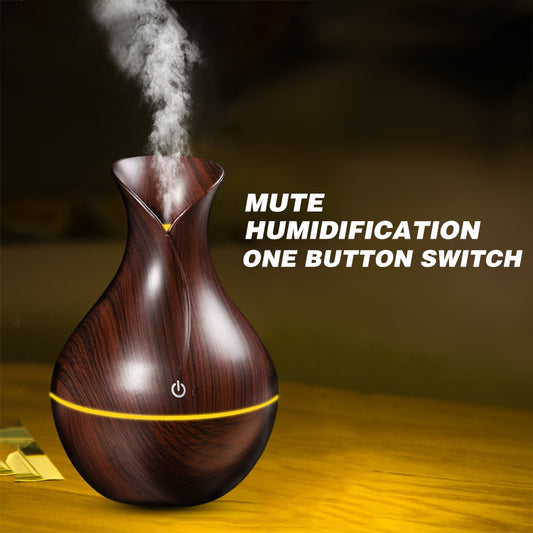 USB Wood Grain Essential Oil Diffuser Ultrasonic Air Humidifier Household Aroma Diffuser Aromatherapy Mist Maker with Light freeshipping - Mandala Bloom