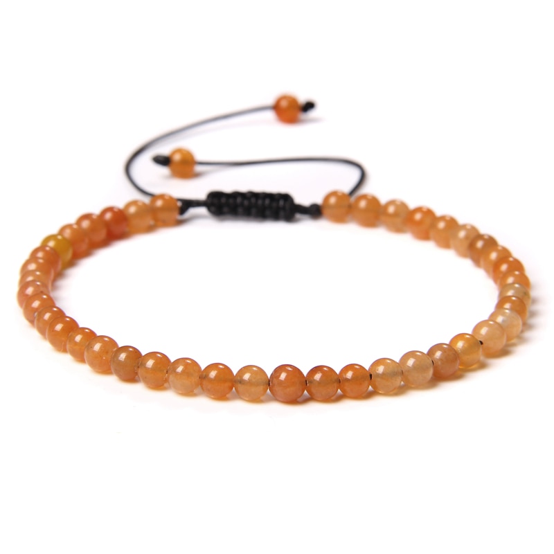 Adjustable 4MM Stone Beads Bracelet