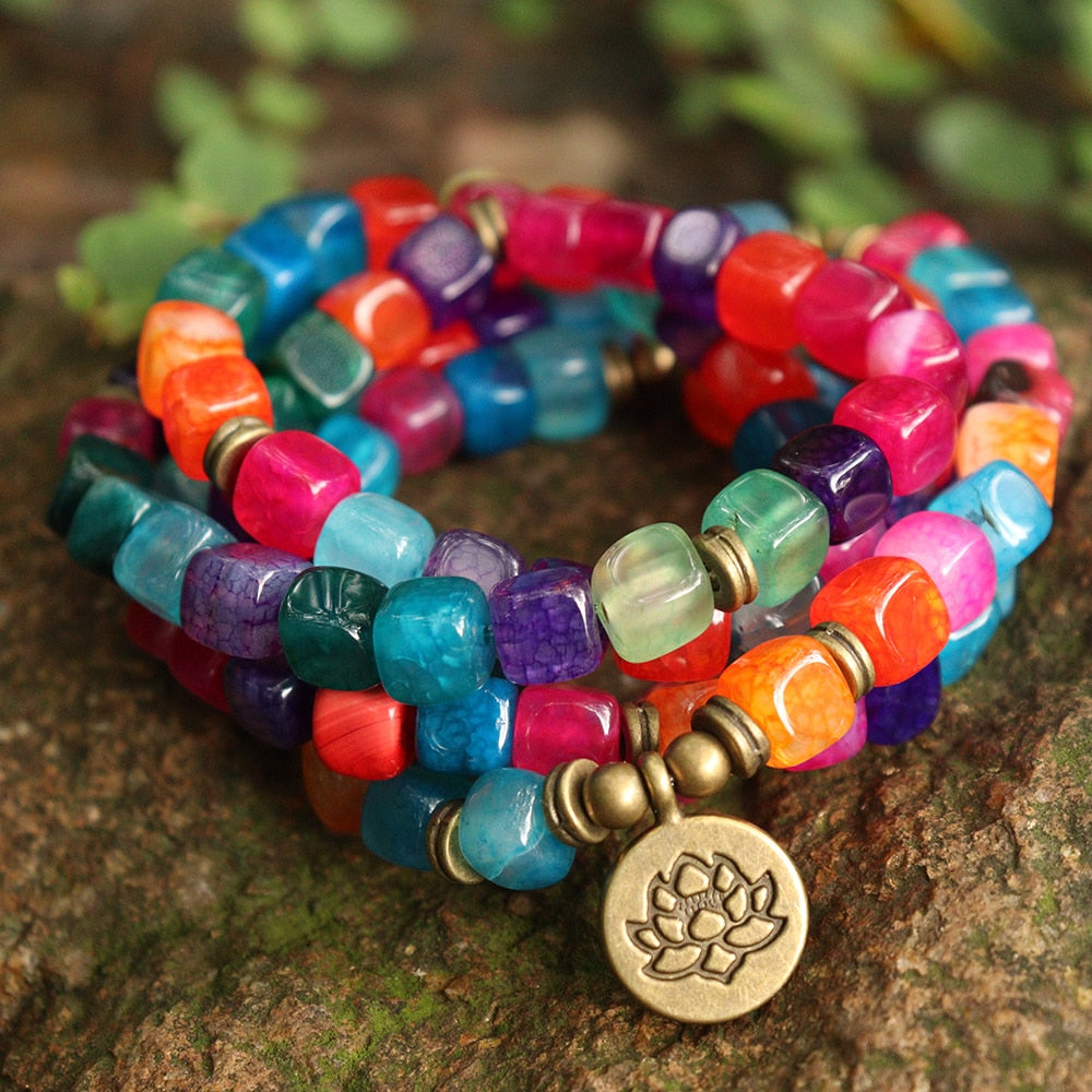 Reiki 7 Chakra Healing Bead Bracelet Natural Stone Mala Pendant Buddha Balance