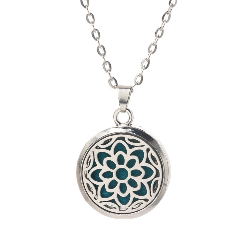 Stainless Steel Aroma Box Pendant Necklace Aromatherapy Essential Oil Diffuser Locket freeshipping - Mandala Bloom