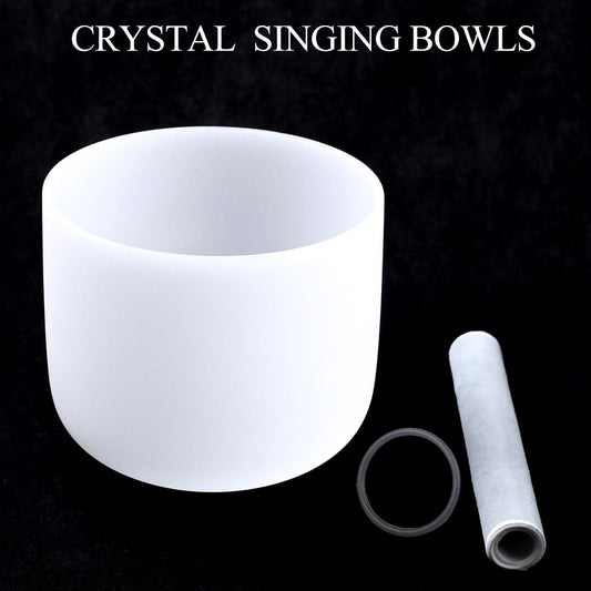 BATESMUSIC Frosted Crown Chakra Quartz Crystal Singing Bowl 7/8 inch C/D/E/F/G/A/B Note FOR SOUND THERAPY AND DEEP MEDITATION freeshipping - Mandala Bloom