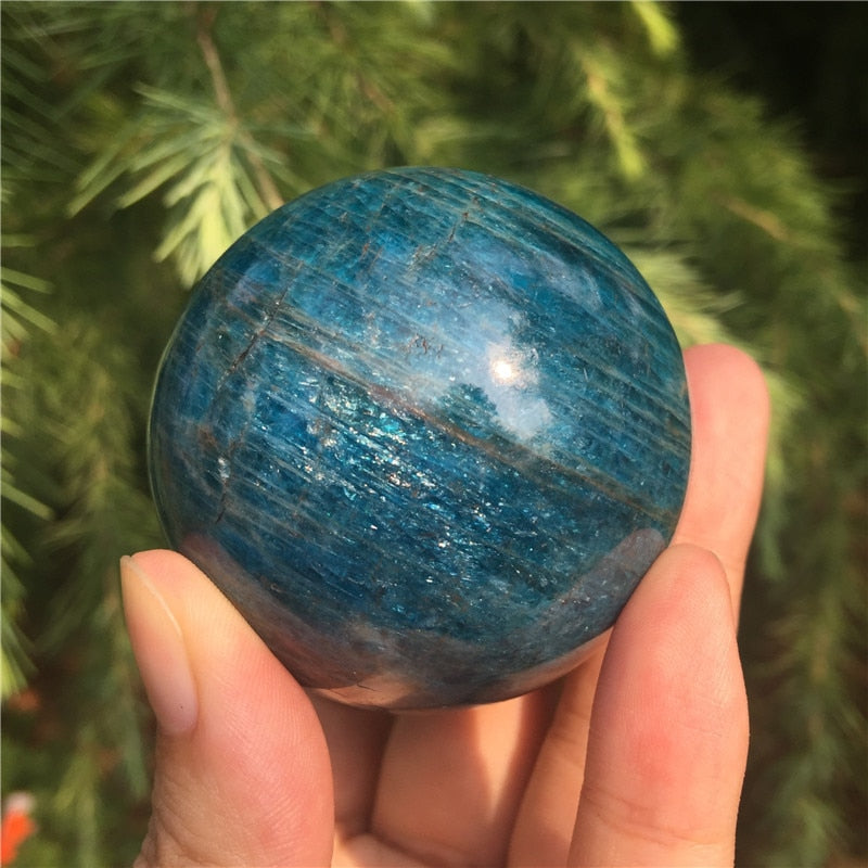 Natural blue apatite stone sphere crystal Quartz  Mineral reiki healing ball home decoration 50-55mm freeshipping - Mandala Bloom