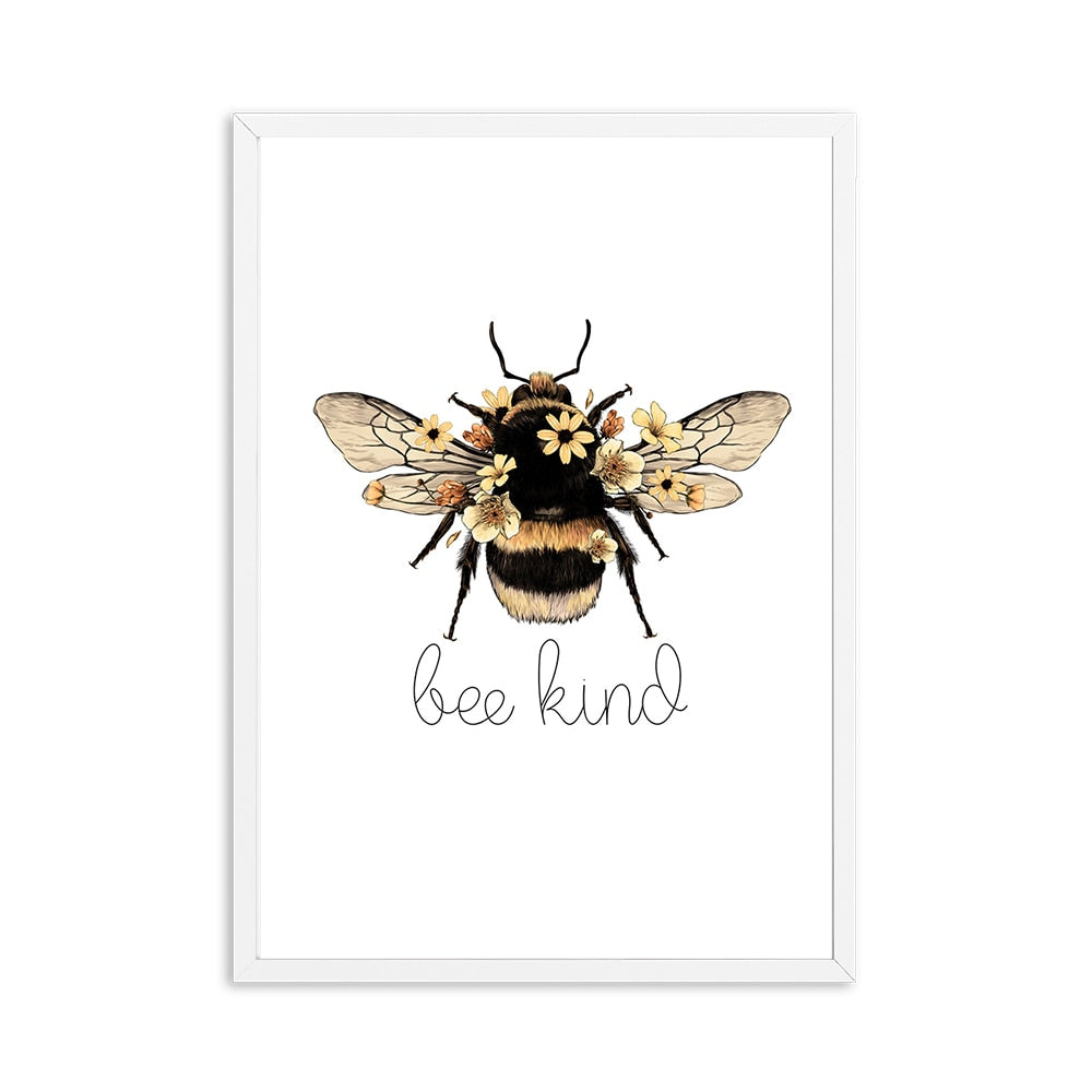 Bee Inspirational Quote Print freeshipping - Mandala Bloom