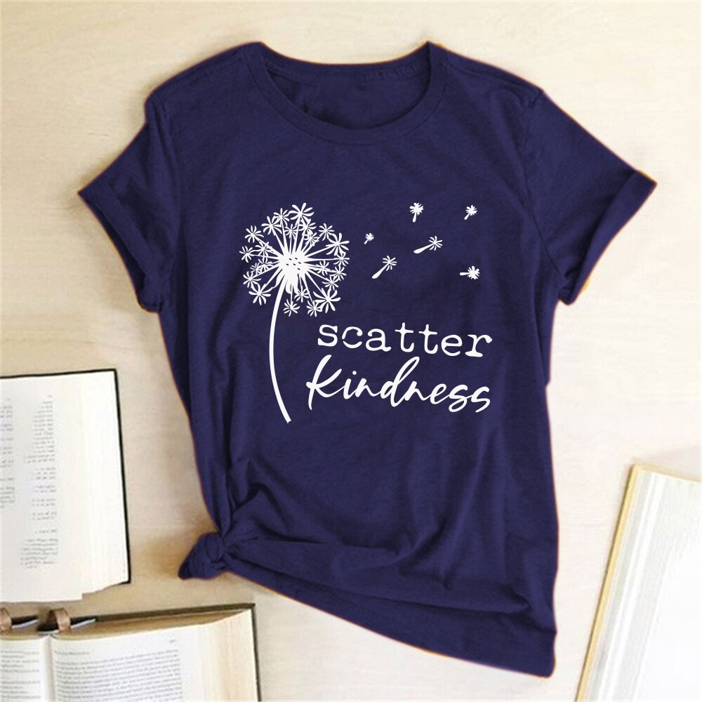 Dandelion Scatter Kindness Printed T-shirt freeshipping - Mandala Bloom