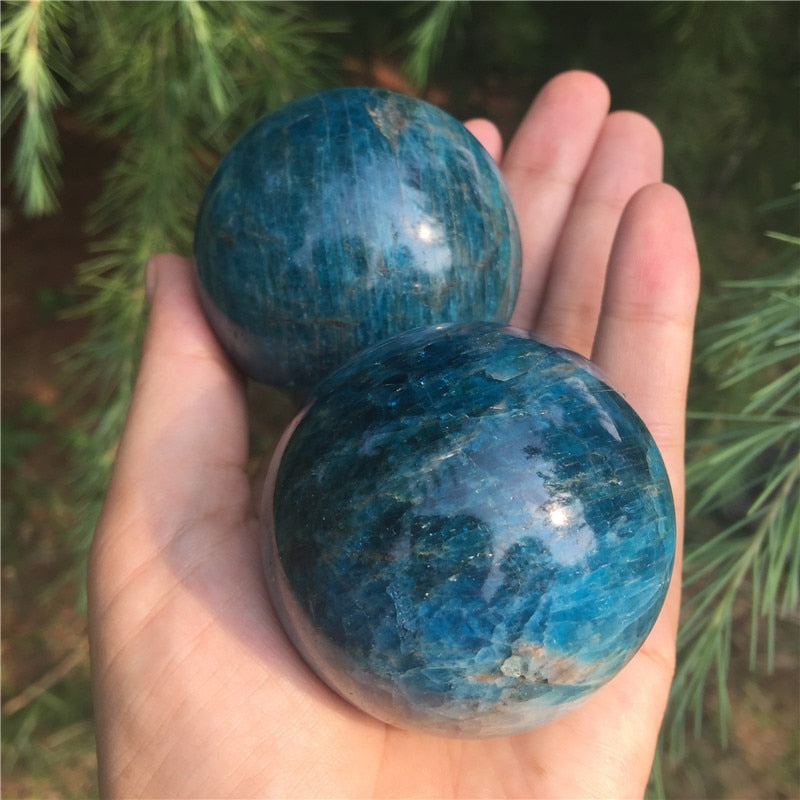 Natural blue apatite stone sphere crystal Quartz  Mineral reiki healing ball home decoration 50-55mm freeshipping - Mandala Bloom