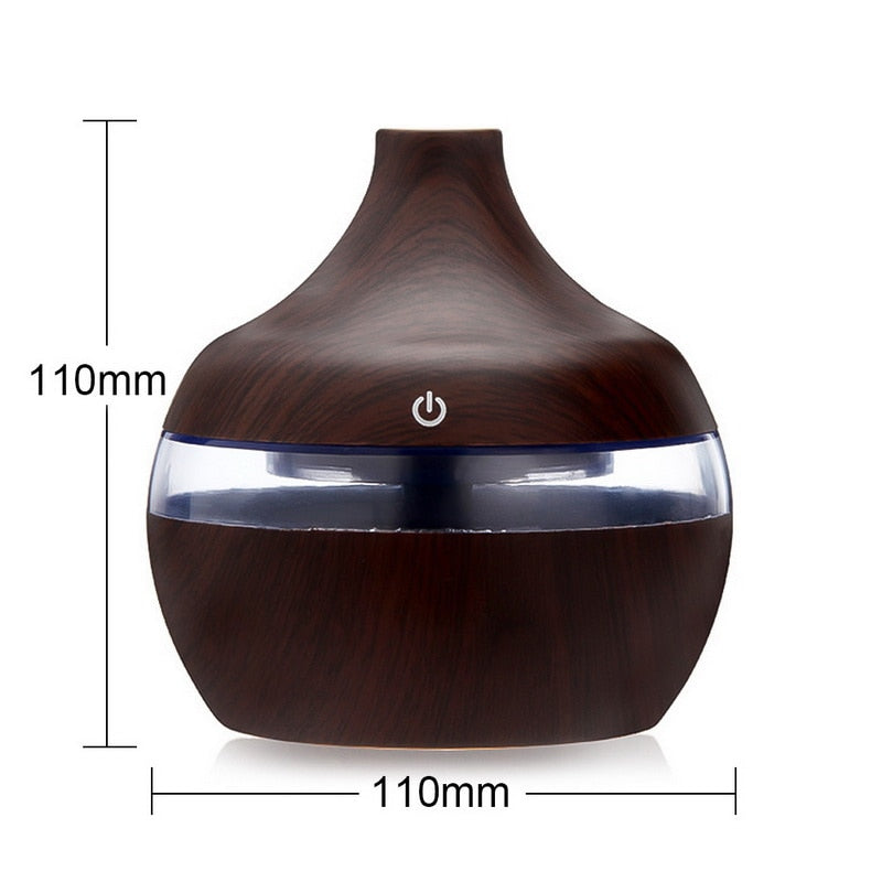 USB Wood Grain Essential Oil Diffuser Ultrasonic Air Humidifier Household Aroma Diffuser Aromatherapy Mist Maker with Light freeshipping - Mandala Bloom