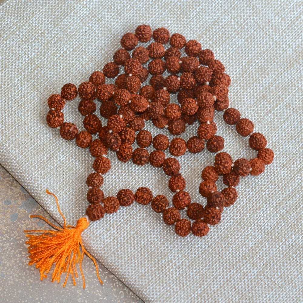 108 Rudraksha Bead Necklace Mala Bead with Tassel freeshipping - Mandala Bloom