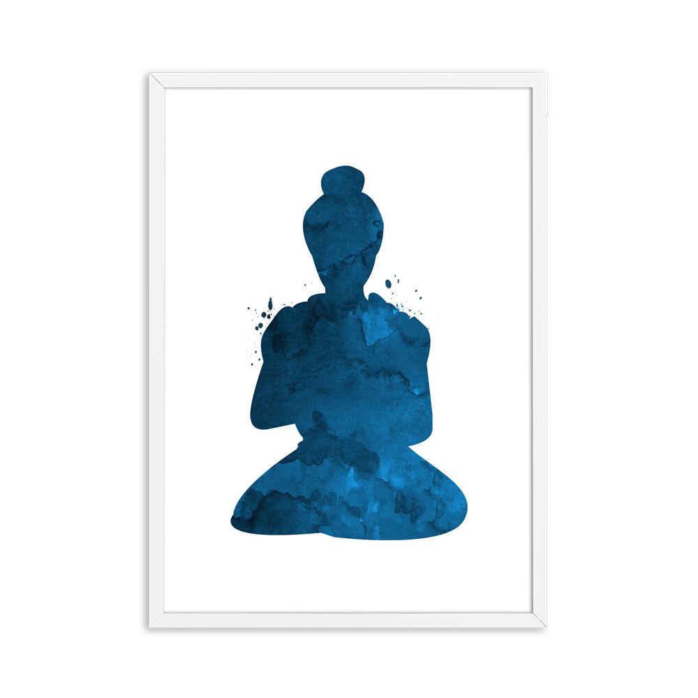 Meditation Canvas Buddha Statue Lotus Poster freeshipping - Mandala Bloom