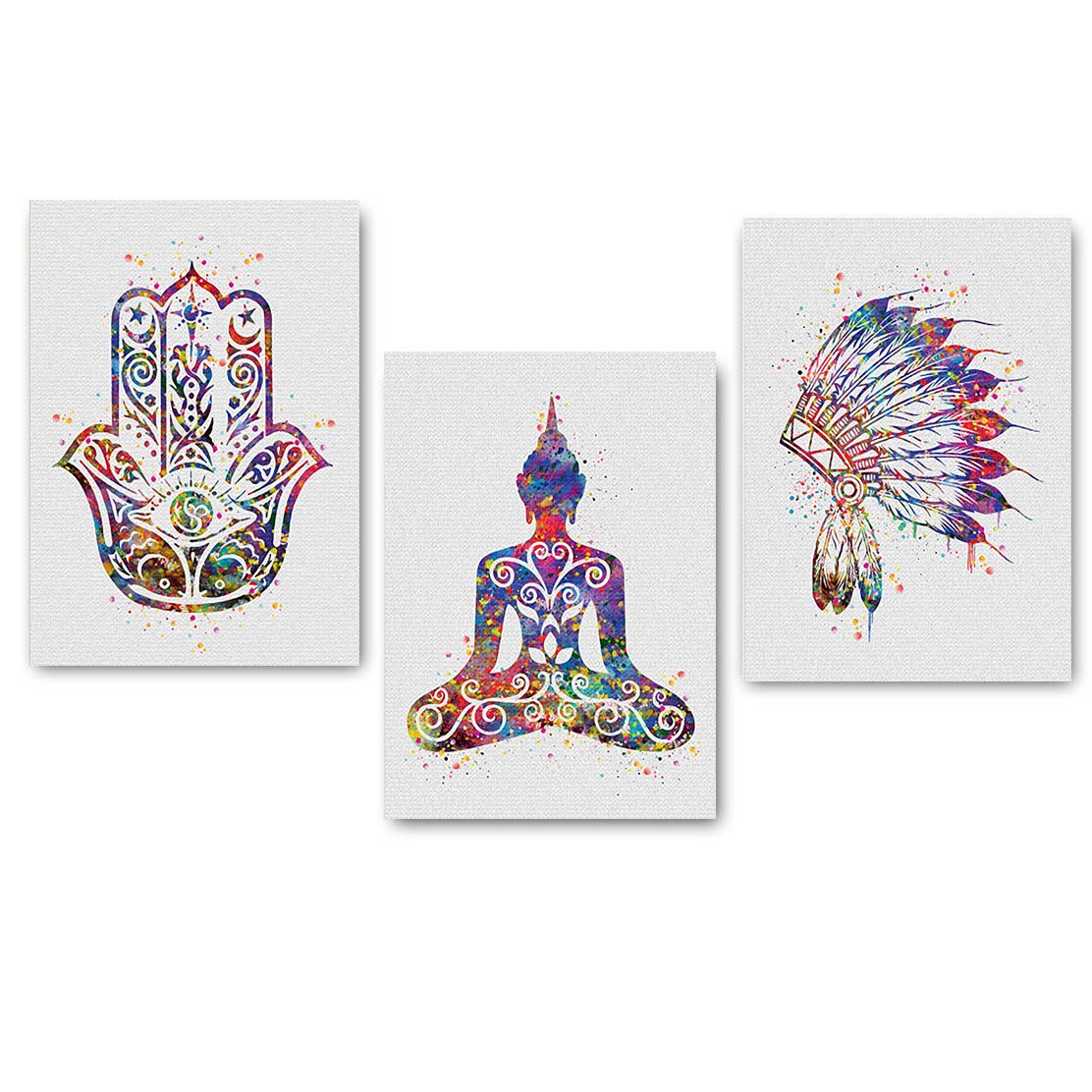 Watercolor Buddha Lotus Canvas freeshipping - Mandala Bloom