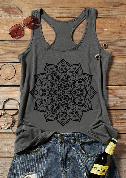 Mandala Printed Tank freeshipping - Mandala Bloom