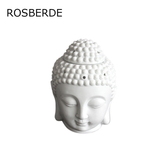 Ceramic porcelain Buddha statue oil burner white freeshipping - Mandala Bloom
