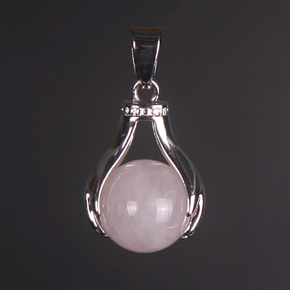 Natural Gem Quartz Crystal In Palm Reiki Chakra Healing Charms Pendants Dangle Hold Ball Beads freeshipping - Mandala Bloom