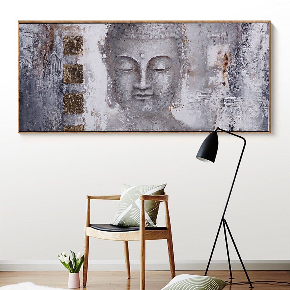 Large Buddha Zen Wall Art Canvas freeshipping - Mandala Bloom