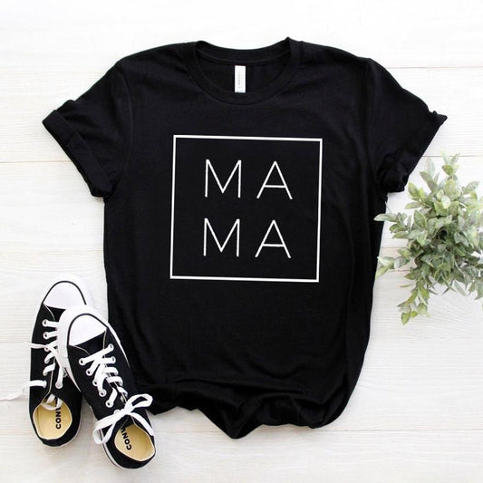 MAMA Square Logo Cotton TShirt freeshipping - Mandala Bloom