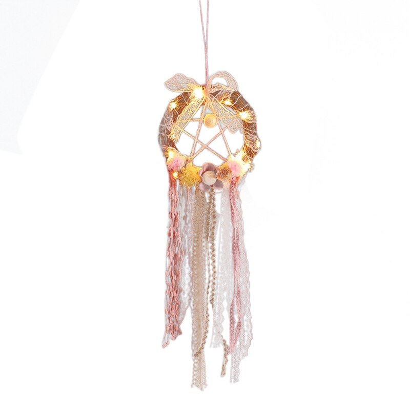 Novel Dream Catcher LED Stars String Lights DIY Wind Chimes Feathers Wall Hanging Decor Dream Catcher freeshipping - Mandala Bloom