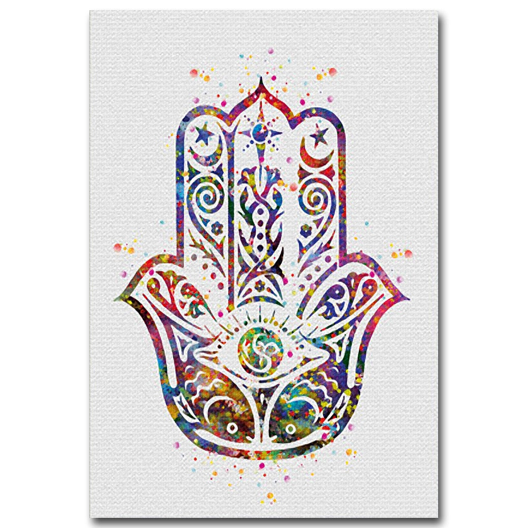 Watercolor Buddha Lotus Canvas freeshipping - Mandala Bloom