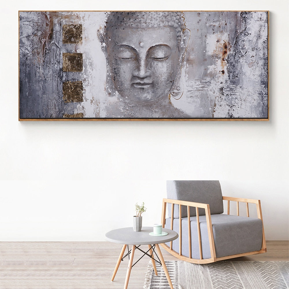 Large Buddha Zen Wall Art Canvas freeshipping - Mandala Bloom