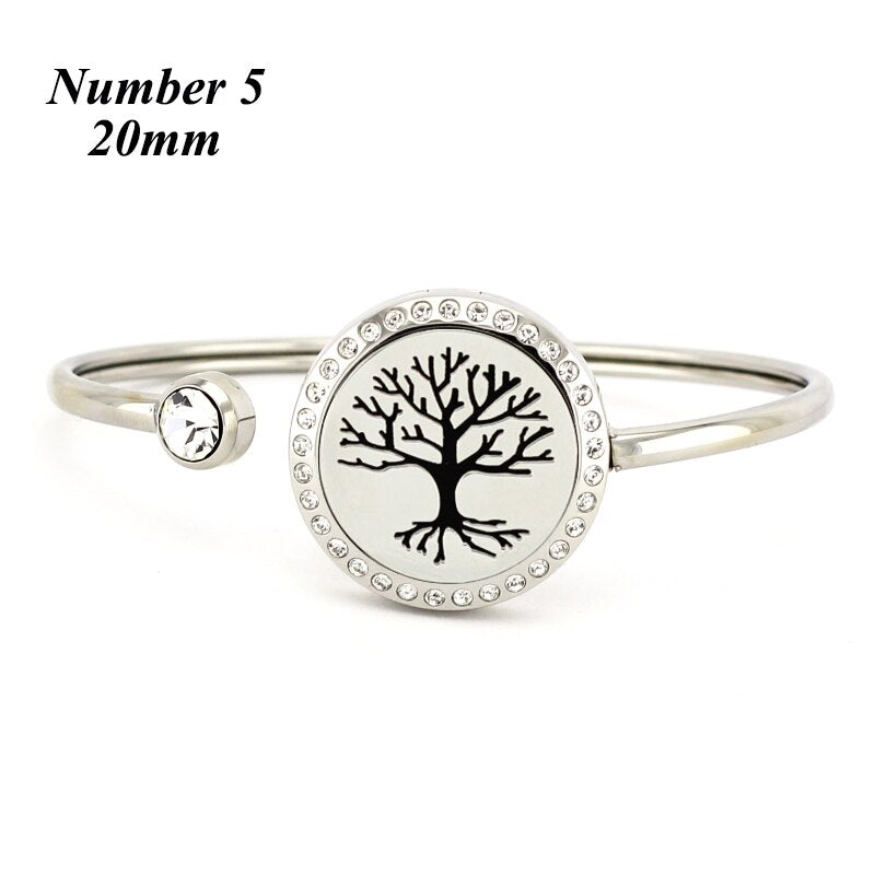 20mm 25mm essential oil diffuser locket bracelet 316l stainless steel aromatherapy bracelets bangles for women(free with 5pads) freeshipping - Mandala Bloom