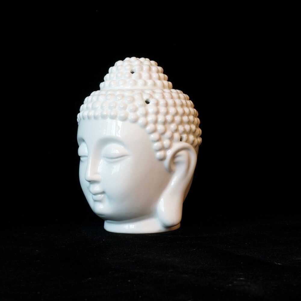 Ceramic porcelain Buddha statue oil burner white freeshipping - Mandala Bloom