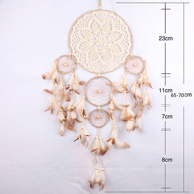 Novel Dream Catcher LED Stars String Lights DIY Wind Chimes Feathers Wall Hanging Decor Dream Catcher freeshipping - Mandala Bloom