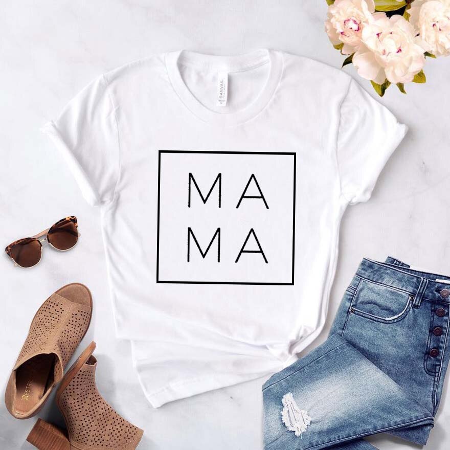 MAMA Square Logo Cotton TShirt freeshipping - Mandala Bloom