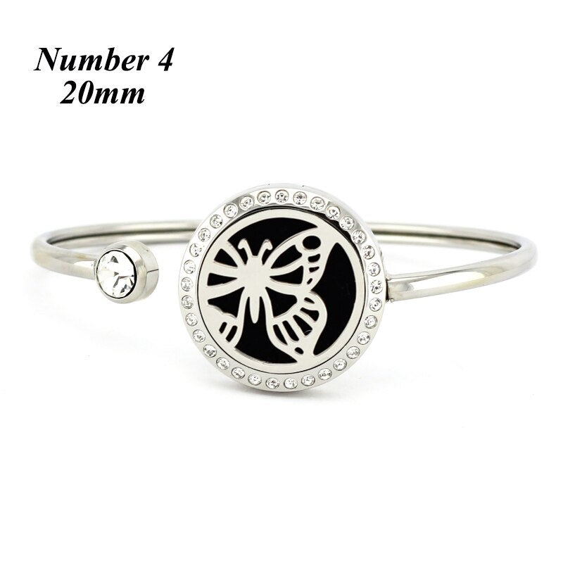 20mm 25mm essential oil diffuser locket bracelet 316l stainless steel aromatherapy bracelets bangles for women(free with 5pads) freeshipping - Mandala Bloom