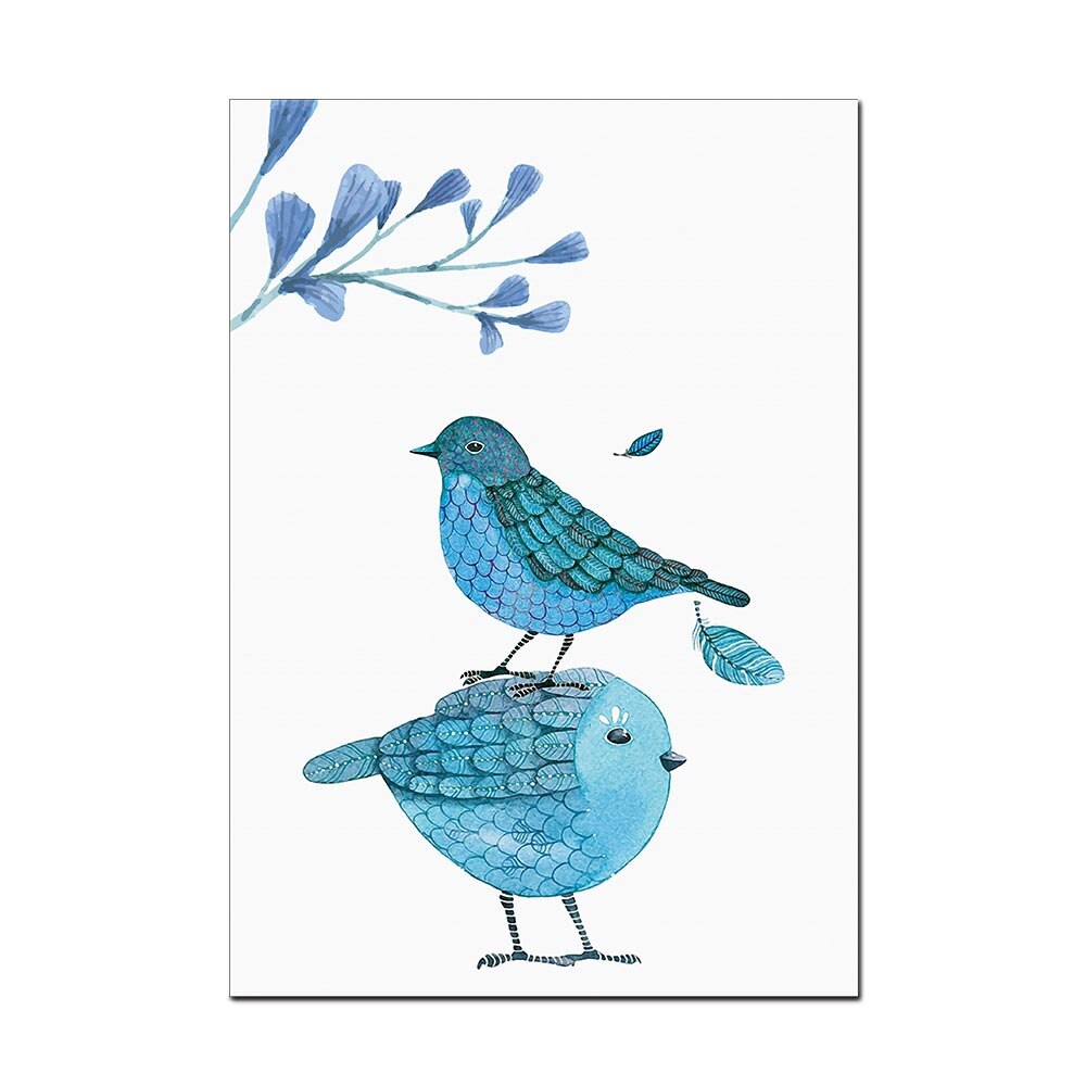 Blue Love Bird Canvas Prints freeshipping - Mandala Bloom