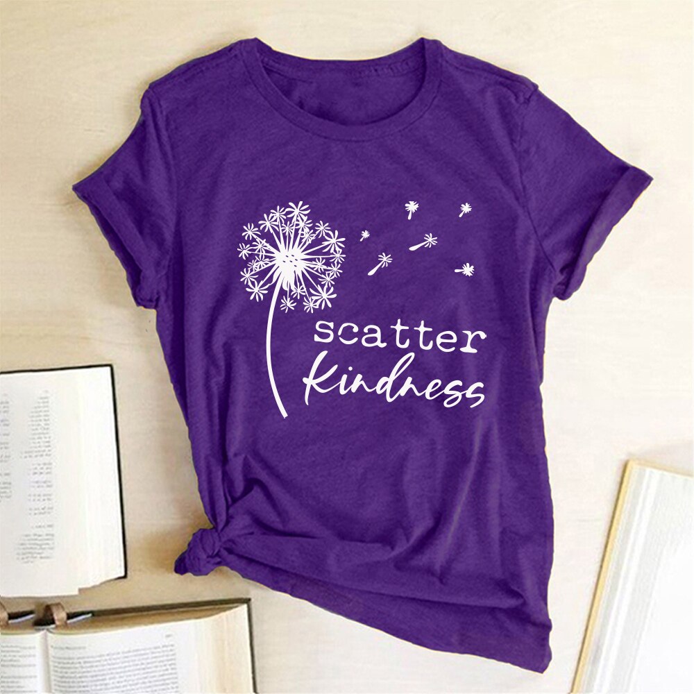 Dandelion Scatter Kindness Printed T-shirt freeshipping - Mandala Bloom