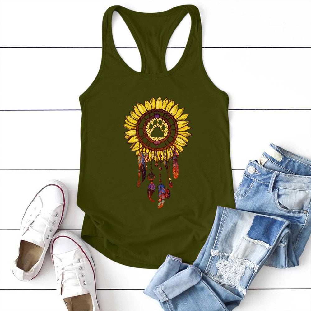 Sunflower Print Tank