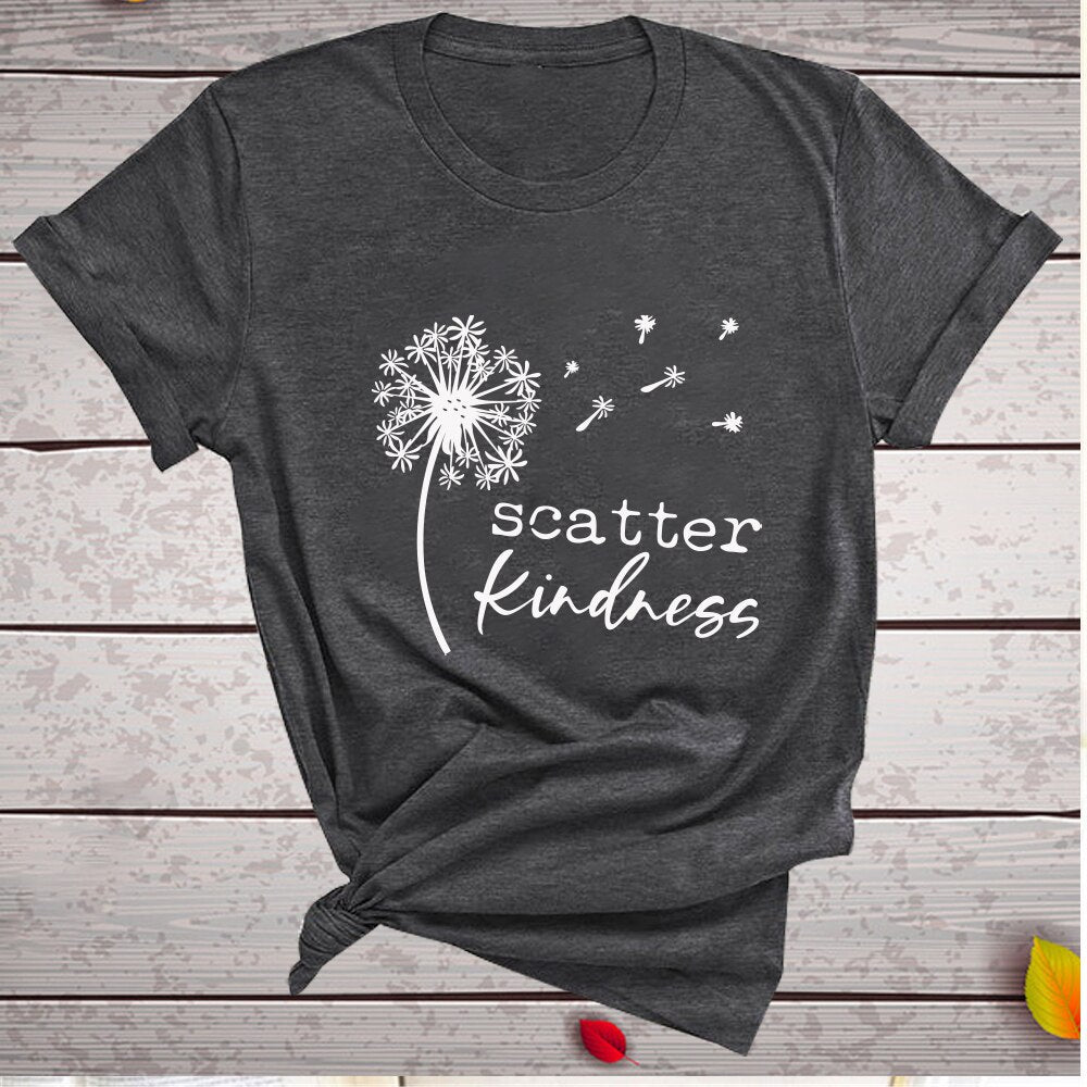 Dandelion Scatter Kindness Printed T-shirt freeshipping - Mandala Bloom