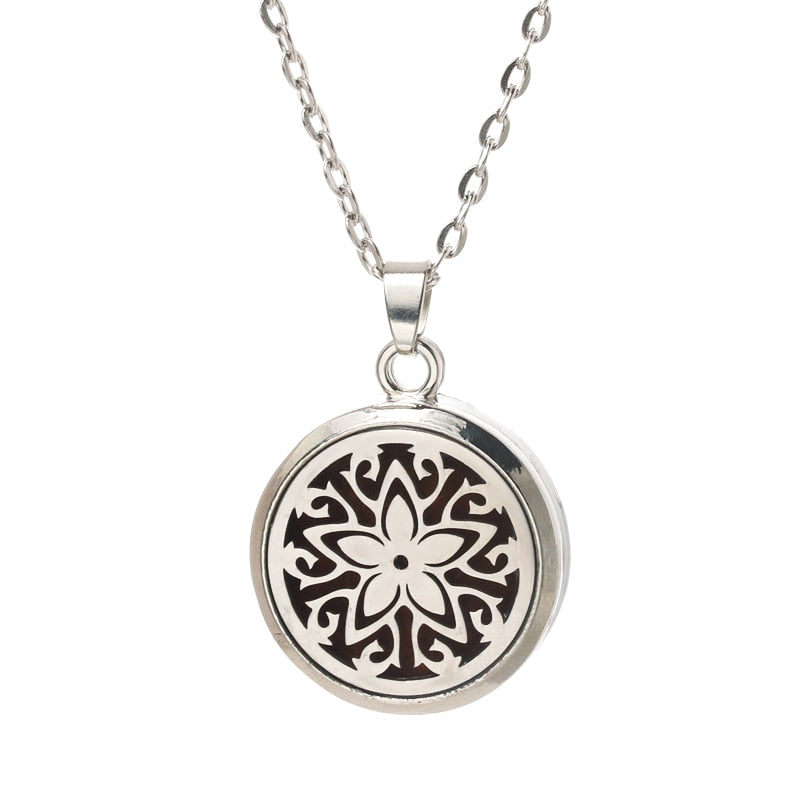 Stainless Steel Aroma Box Pendant Necklace Aromatherapy Essential Oil Diffuser Locket freeshipping - Mandala Bloom
