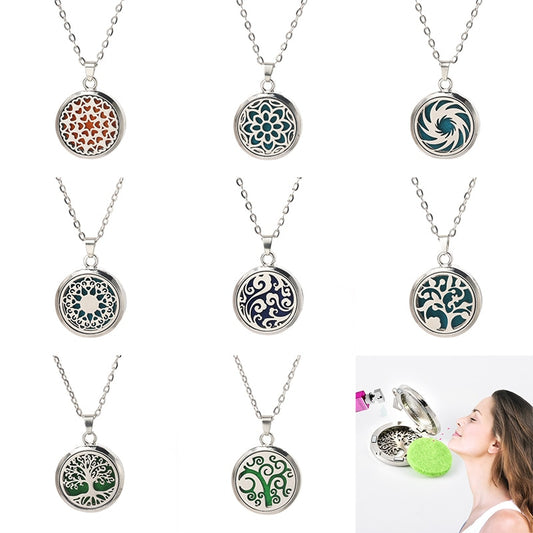 Stainless Steel Aroma Box Pendant Necklace Aromatherapy Essential Oil Diffuser Locket freeshipping - Mandala Bloom