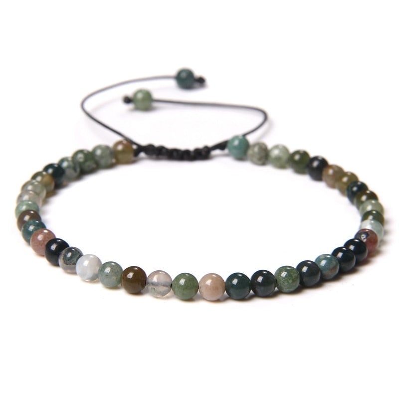 Adjustable 4MM Stone Beads Bracelet