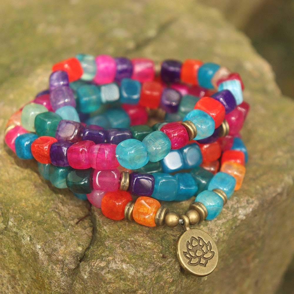 Reiki 7 Chakra Healing Bead Bracelet Natural Stone Mala Pendant Buddha Balance