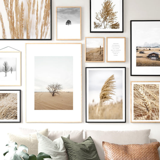 Withered Wheat and Landscape Prints freeshipping - Mandala Bloom