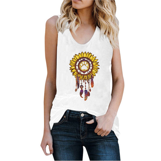 Sunflower Print Tank