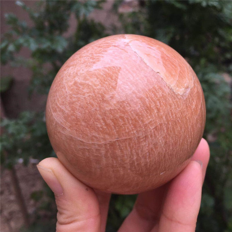 natural peach moonstone sphere quartz crystal stone ball healing reiki decoration gift freeshipping - Mandala Bloom