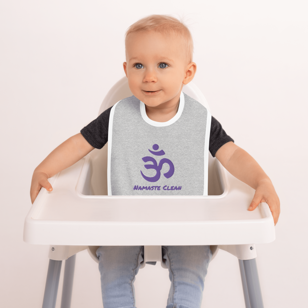 Namaste Clean Embroidered Baby Bib