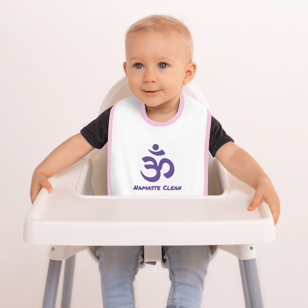 Namaste Clean Embroidered Baby Bib