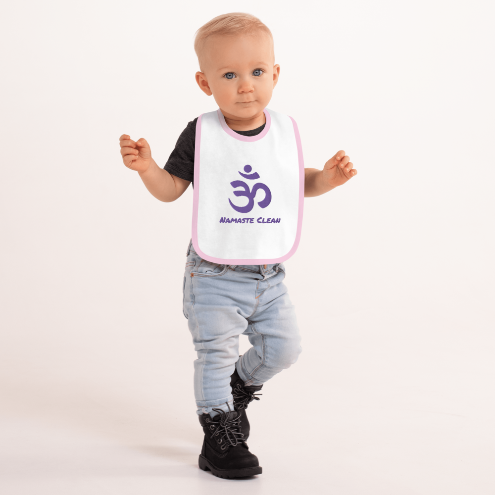 Namaste Clean Embroidered Baby Bib