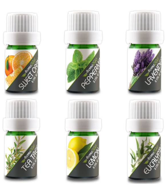 Six Pack Essential Oil Gift Set of Peppermint, Lavender, Sweet Orange, Lemon, Tea Tree, Eucalyptus freeshipping - Mandala Bloom
